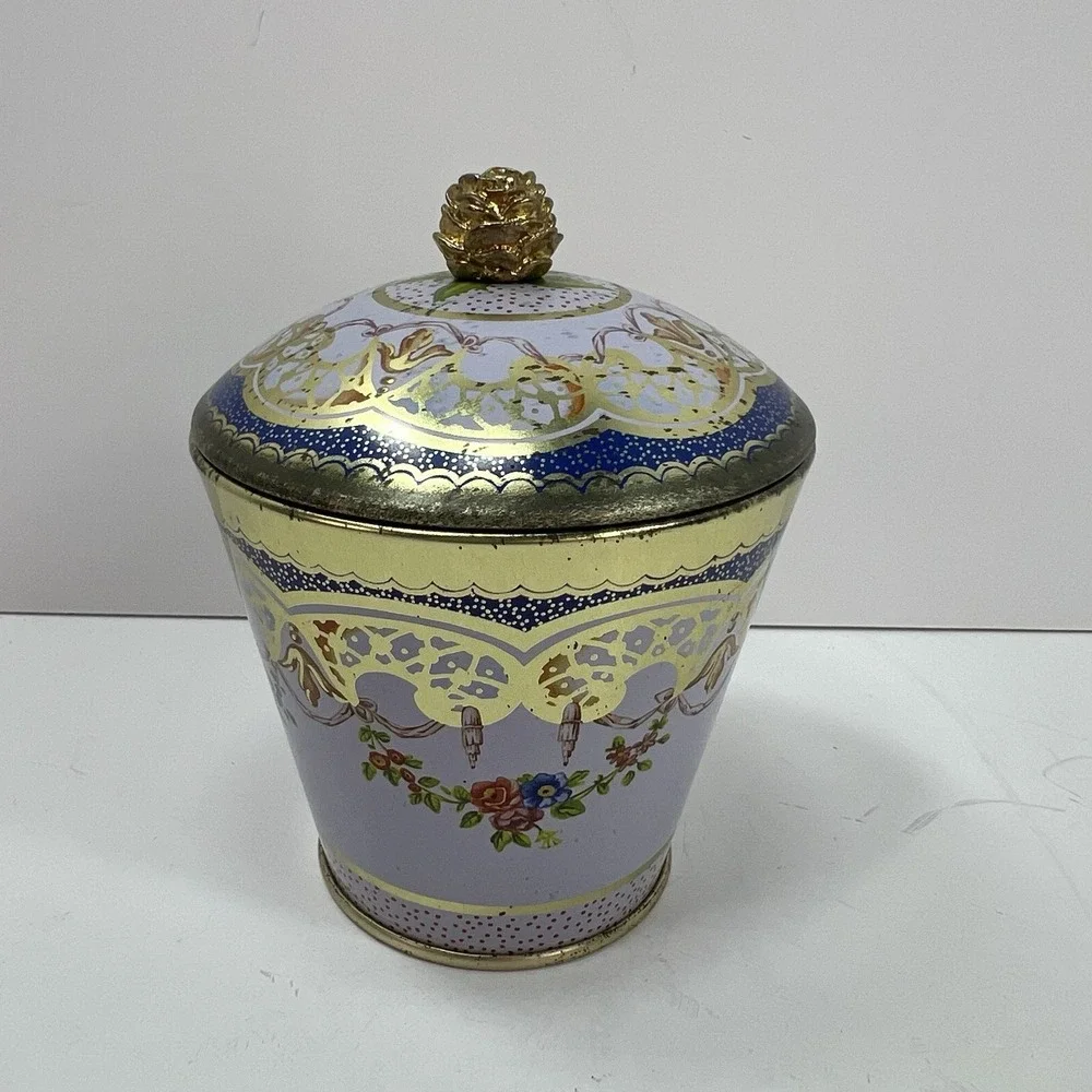 Elite Gift Boxes Wallace Collection Sevres Tin Lavender Gold Rose Finial Good